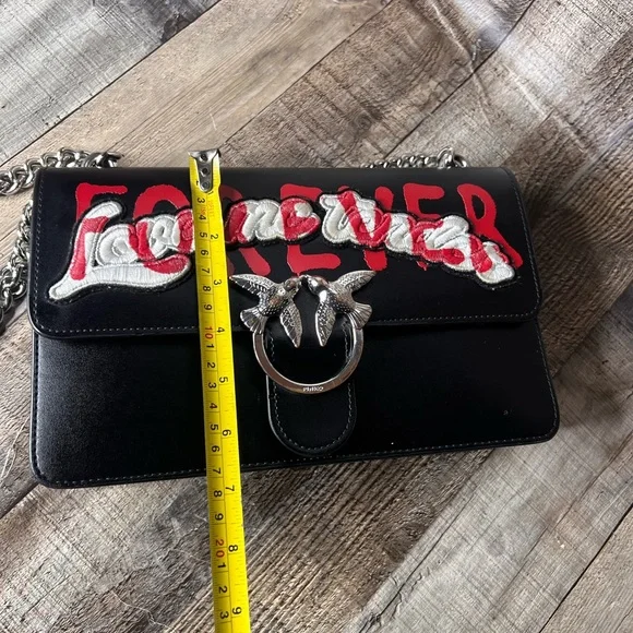 Pinko Black Chain Strap Women Crossbody Bag - Picture 14 of 15